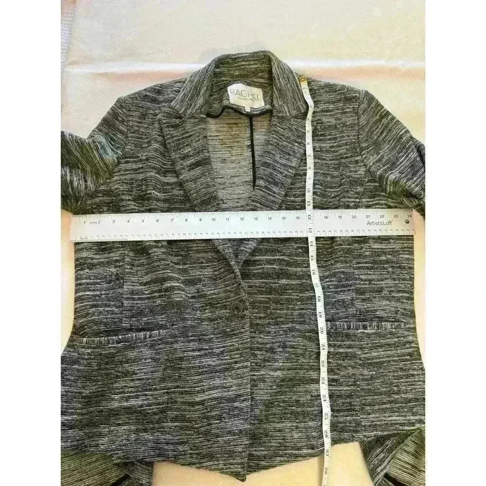 EUC Rachel Roy Black Multi Blazer grey tweed Size 22W Single Button Front - Picture 6 of 11